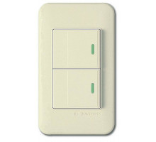 Выключатель двухклавишный с подстветкой Imex 70 Wide Ivory WSN 0422