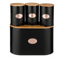 Набор из хлебницы с банками для пищевых продуктов Черное золото 790-191