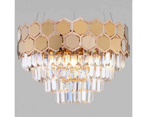 Подвесной светильник Eurosvet Ariana 10113/5 золото/прозрачный хрусталь Strotskis