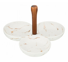 Менажница (23.5х23.5х16.5 см) Золотой мрамор 412-134