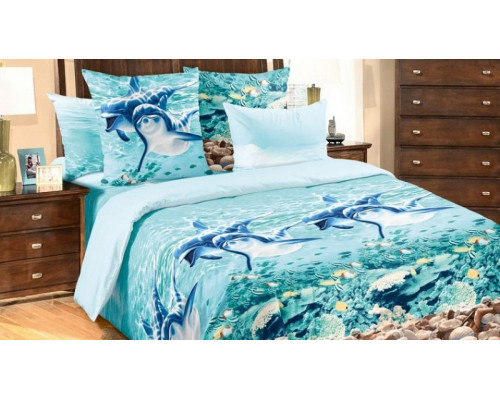 Постельное белье евростандарт Дельфины