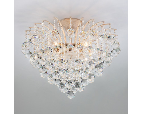 Потолочная люстра Eurosvet Ostiniya 3299/6 белый с золотом/прозрачный хрусталь Strotskis