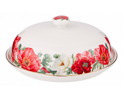 Блюдо с крышкой (23 см) Маки 104-777