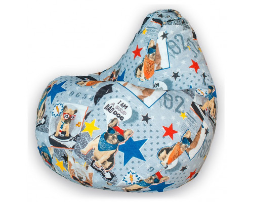 Кресло-мешок Бульдоги Жаккард L