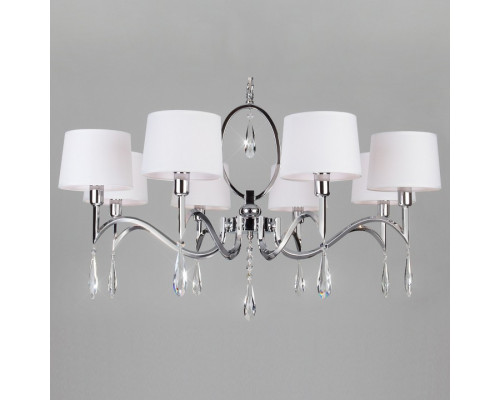 Подвесная люстра Eurosvet Madera 10093/8 хром/прозрачный хрусталь Strotskis