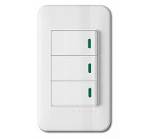 Выключатель трехклавишный с подсветкой Imex 70 Wide WH WSN 0426 WH