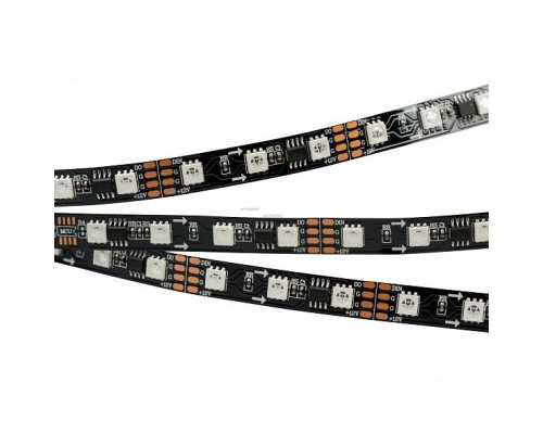 Лента светодиодная Arlight SPI-5000-5060-60 12V Cx3 RGB-Auto (Black 10mm, 13.2W/m, IP20) 024600(1)
