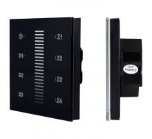 Панель-диммера сенсорная встраиваемая Arlight Sens SR-2830A-RF-IN Black (220V, DIM, 4 зоны)
