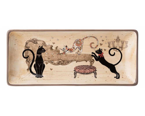 Блюдо декоративное (28x12x3 см) Парижские коты 358-1740