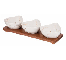 Менажница (34х11 см) Золотой мрамор 412-189