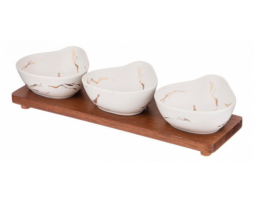 Менажница (34х11 см) Золотой мрамор 412-189