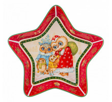 Блюдо декоративное (28x28x5 см) Совы 85-1568