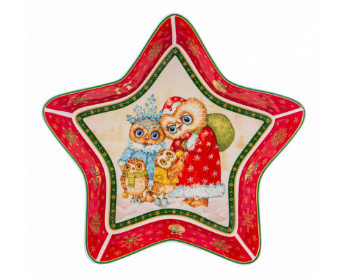 Блюдо декоративное (28x28x5 см) Совы 85-1568