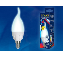 Лампа светодиодная Uniel Яркая Dim E14 7Вт 4000K LED-CW37 7W/4000K/E14/FR/DIM PLP01WH картон