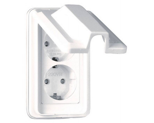 Розетка двойная с заземлением Imex 70 Wide WH WRP 2212 WH