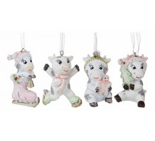 Набор из 4 елочных игрушек Веселые коровки 162-868