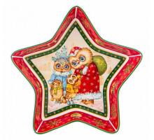 Блюдо декоративное (17.5x17.5x3.5 см) Совы 85-1573