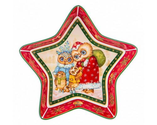 Блюдо декоративное (17.5x17.5x3.5 см) Совы 85-1573