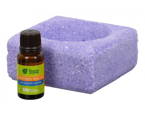 Набор из запарки для бани и соляного испарителя (10x10x5 см) Можжевельник 32482