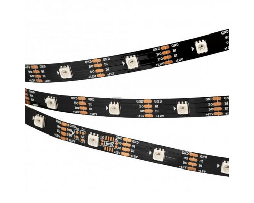 Лента светодиодная Arlight SPI-5000-RAM-5060-30 12V Cx1 RGB-Auto (Black 10mm, 4.8W/m, IP20) 029757