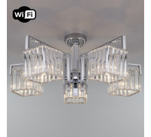 Люстра на штанге Eurosvet April 10126/5 хром/прозрачный хрусталь Strotskis Smart