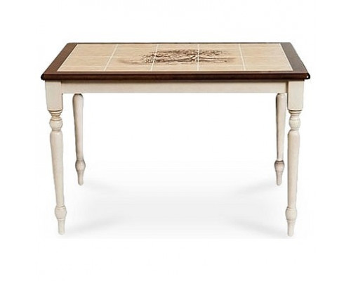 Стол обеденный СТ 3045Р белый античный/темный дуб