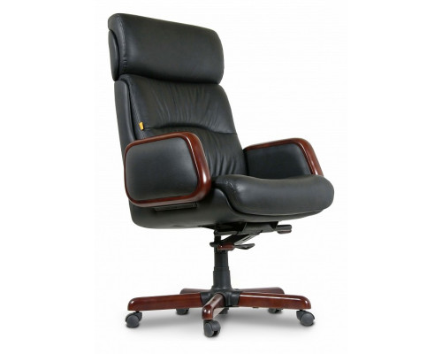 Кресло для руководителя Chairman 417 черный/орех темный, черный