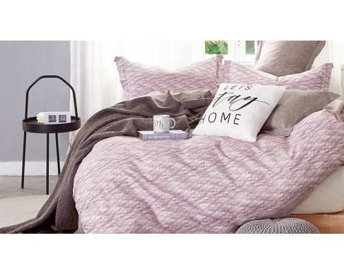 Постельное белье двуспальное Satin de Luxe Меланж сиреневый