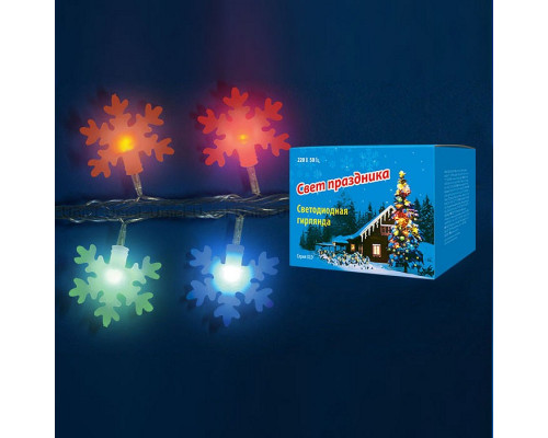 Гирлянда с насадками Uniel Снежинки ULD-S0700-050/DTA MULTI IP20 SNOWFLAKES-3