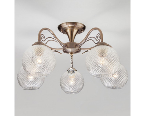 Люстра на штанге Eurosvet Kristin 30139/5 античная бронза