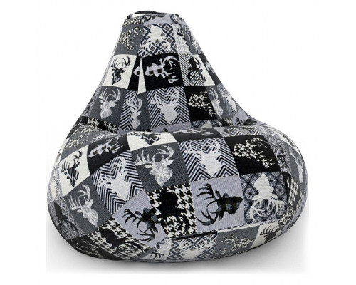 Кресло-мешок С Оленями ч/б 2XL