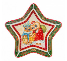Блюдо декоративное (17.5x17.5x3.5 см) Совы 85-1574