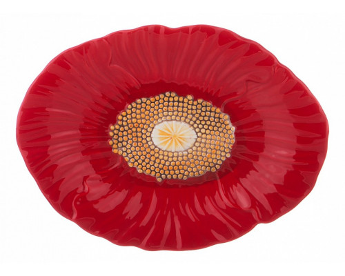 Блюдо декоративное (26х19х3 см) Маковый Цвет 358-1454