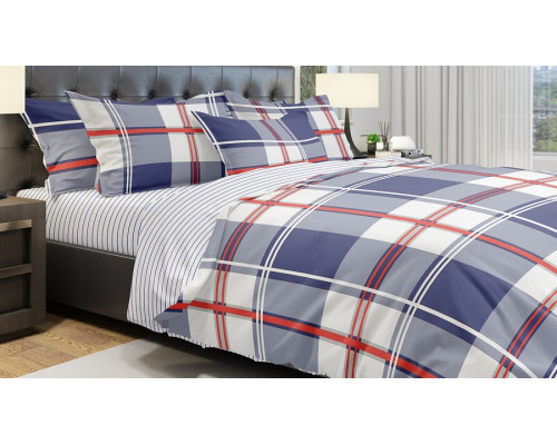 Постельное белье двуспальное Eco Cotton Grid