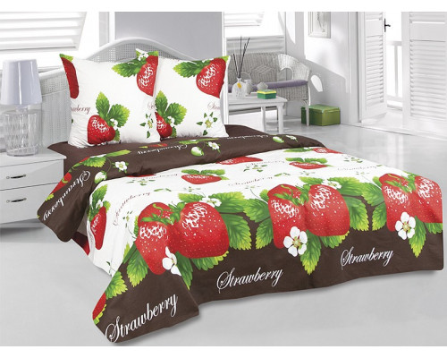 Постельное белье полутораспальное Клубника