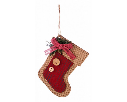 Елочная игрушка (8х0.5х10.5 см) Подвеска Сапожок 845-114