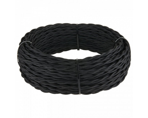 Провод электрический Werkel  Ретро кабель витой  2х2,5 (черный)