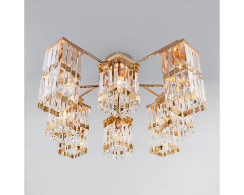 Потолочная люстра Eurosvet Barra 10100/8 золото/прозрачный хрусталь Strotskis