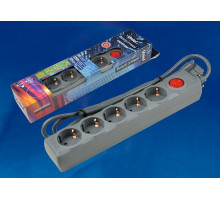 Удлинитель с выключателем Uniel S-Gsu5 S-GSU5-1,5 GREY