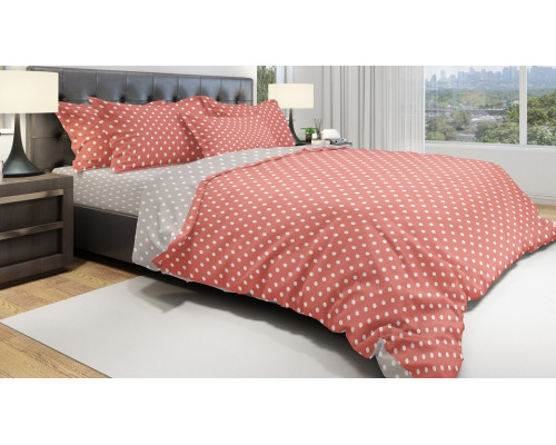 Постельное белье семейное Eco Cotton Dots RED-GY
