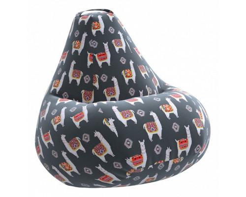 Кресло-мешок Ламы Серое Жаккард L