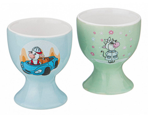 Набор из 2 подставок для яиц (4.5x6.5 см) Милая коровка 155-489