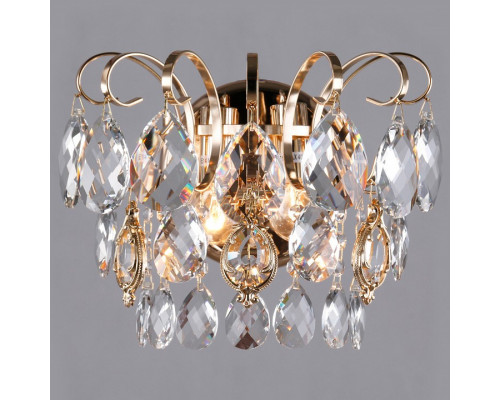 Накладной светильник Eurosvet Crystal 10081/2 золото/прозрачный хрусталь Strotskis