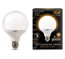 Лампа светодиодная Gauss LED G95 E27 16Вт 3000K 105102116