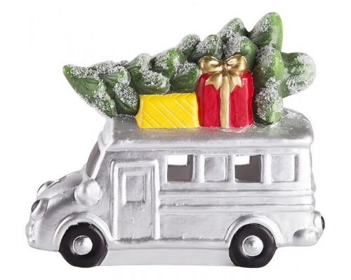 Композиция световая [19х9х16 см] Автобус с елкой 505-019