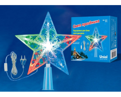 Верхушка на елку Uniel Звезда ULD-H1516-010/DTA MULTI STAR