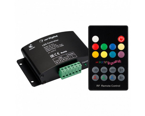 Контроллер-регулятор цвета RGBW с пультом ДУ Arlight VT-S16 VT-S16-3x4A (12-24V, ПДУ Карта 18кн, RF)