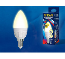 Лампа светодиодная Uniel Яркая Dim E14 7Вт 3000K LED-C37 7W/3000K/E14/FR/DIM PLP01WH картон