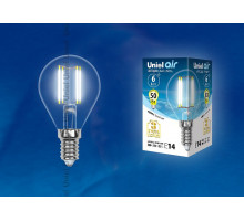 Лампа светодиодная Uniel Air E14 6Вт 4000K LED-G45-6W/NW/E14/CL GLA01TR картон