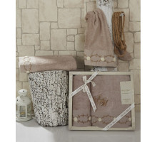 Набор из 2 полотенец для ванной Veron S.002кофе